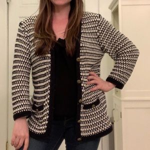 Black and White knit sweater, one size